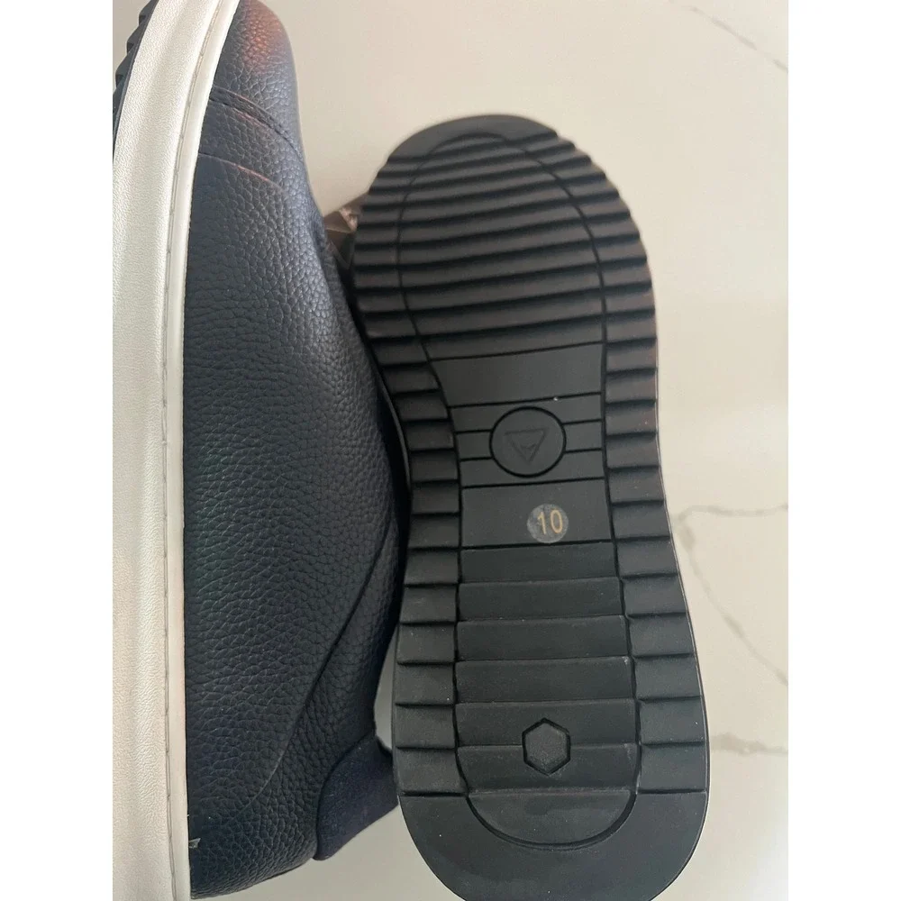 Vance Co Mens Slip On Sneakers Navy Pebbled Faux Leather Casual Shoes Sz‎ 10 NEW